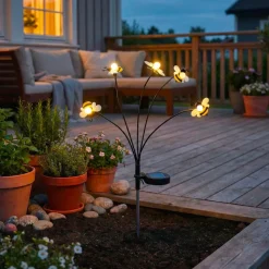 Decorazione luminosa Solare con picchetto (H60 cm) Api Giallo