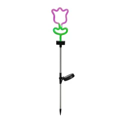 Decorazione luminosa Solare da infilare nel terreno (H70 cm) Tulipano neon Multicolore