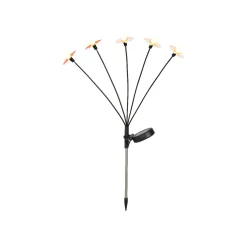 Decorazione luminosa Solare con picchetto (H60 cm) Margherite Rosso
