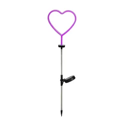 Decorazione luminosa Solare da infilare nel terreno (H72 cm) Cuore neon Rosa