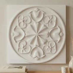 Decorazione murale in legno (L50 cm) Mandala Bianco
