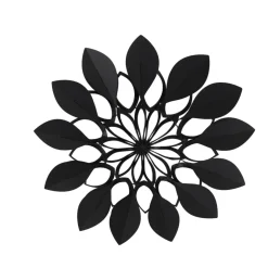 Decorazione murale in metallo (D91 cm) Fiore Nero e marrone