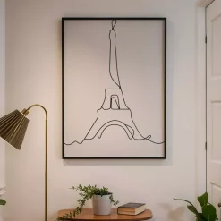 Decorazione murale in metallo (Alt 80 cm) Torre Eiffel Nero