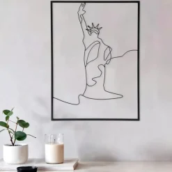 Decorazione murale in metallo (Alt 40 cm) Statuta della Libertà Nero