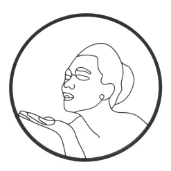 Decorazione murale rotonda in metallo (D60 cm) Woman Nero
