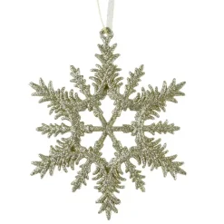 Decorazione natalizia a sospensione (D13 cm) Fiocco di neve dorato con glitter
