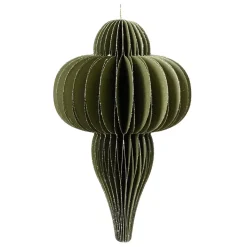 Decorazione natalizia da appendere in carta (H20 cm) con chiusura magnetica Verde rosmarino