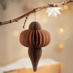 Decorazione natalizia da appendere in carta (H20 cm) con chiusura magnetica Marrone caffè