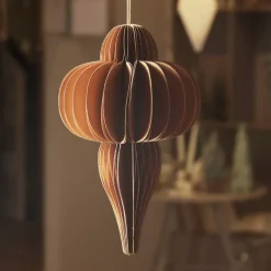 Decorazione natalizia da appendere in carta (H20 cm) con chiusura magnetica Marrone caffè