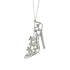 Decorazione natalizia da appendere in metallo (H11 cm) Paris strass Argento