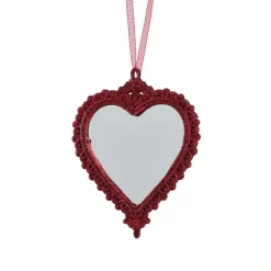 Decorazione natalizia sospesa (H14 cm) Cuore bohémien Rosso