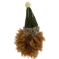 Decorazione Natalizia Sospesa (H15 cm) Testa di Riccio Marrone Chiaro