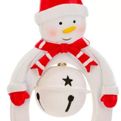 Decorazione natalizia sospesa in metallo (H10 cm) Campana e pupazzo di neve