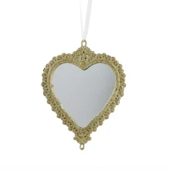Decorazione natalizia sospesa (H14 cm) Cuore bohémien Oro