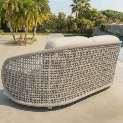 Hot Divano da giardino effetto rattan e alluminio 2 posti Riviera Tavolini Da Giardino, Divani