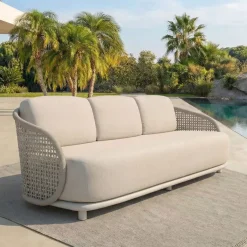 Sale Divano da giardino effetto rattan e alluminio Riviera Tavolini Da Giardino, Divani