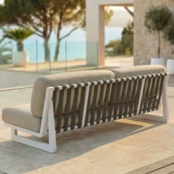 Best Divano da giardino in alluminio a Long Beach Bianco cenere e beige Tavolini Da Giardino, Divani