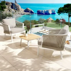 Online Divano da giardino in alluminio 2 posti Amalfi Bianco e tortora Tavolini Da Giardino, Divani