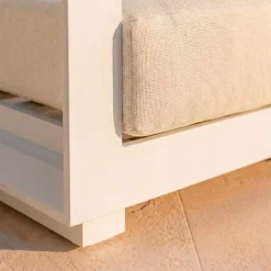Outlet Divano da giardino in alluminio 2 posti Elba Bianco e beige Tavolini Da Giardino, Divani