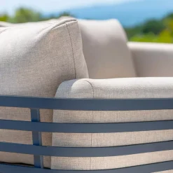 Clearance Divano da giardino in alluminio 2 posti Monte Carlo Grigio antracite e tortora Tavolini Da Giardino, Divani