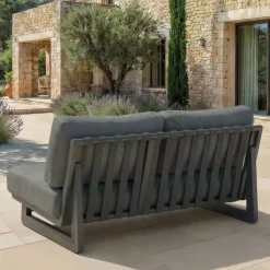 Online Divano da giardino in alluminio 2 posti Long Beach Grigio Tavolini Da Giardino, Divani