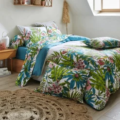 Discount Federa cuscino a rullo cotone (L200 cm) Sumatra Pavone Federe Cuscino Letto
