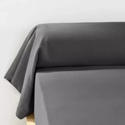 Discount Federa cuscino a rullo flanella di cotone (L185 cm) Théa Grigio Federe Cuscino Letto