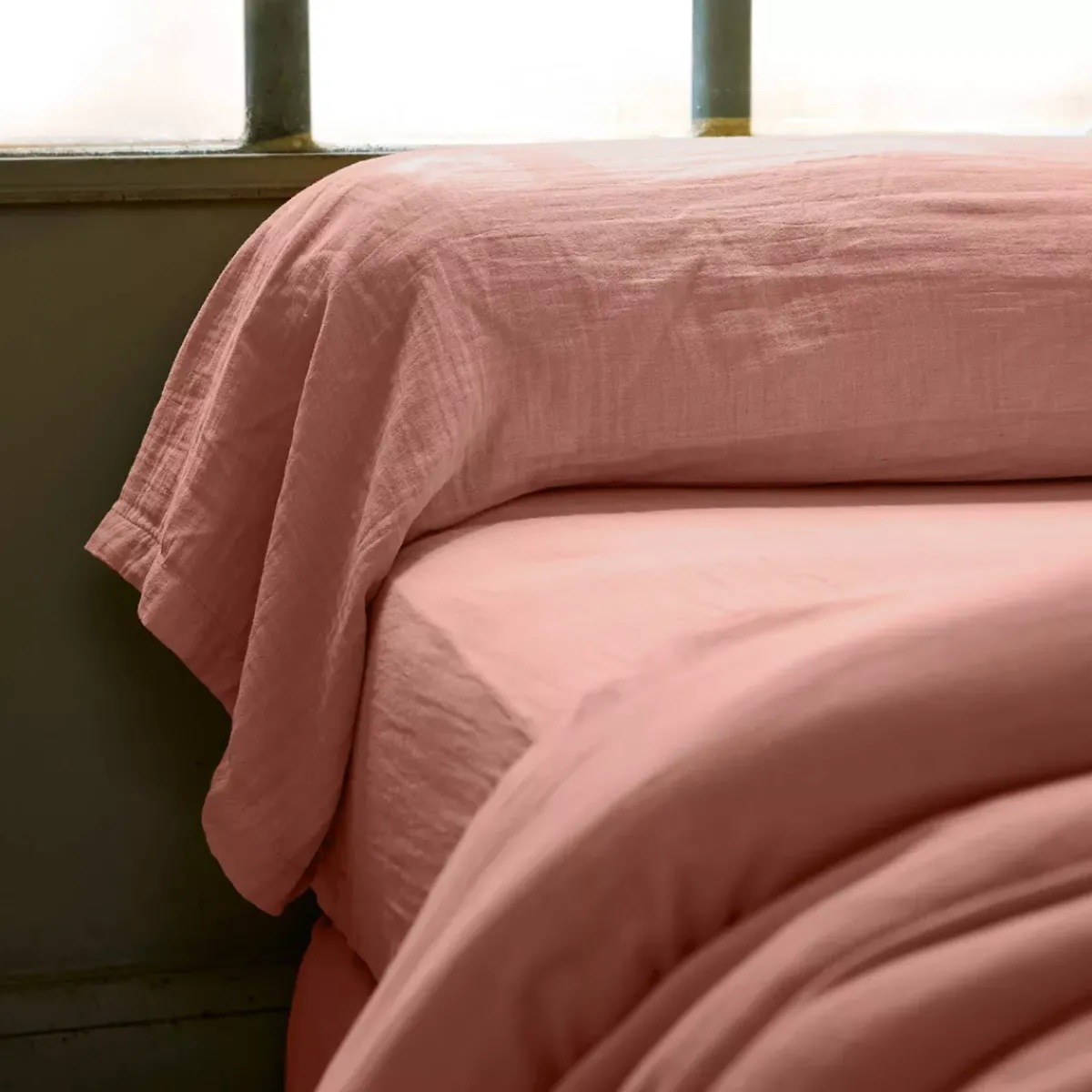 Outlet Federa cuscino a rullo garza di cotone (L185 cm) Gaïa Federe Cuscino Letto