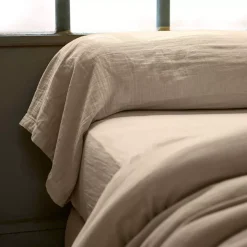 Clearance Federa cuscino a rullo garza di cotone (185 cm) Gaïa Marrone Federe Cuscino Letto