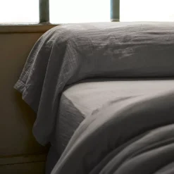 Federa cuscino a rullo garza di cotone (L185 cm) Gaïa Grigio granito Federe Cuscino Letto