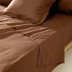 Clearance Federa cuscino a rullo percalle di cotone (L185 cm) Cali Marrone Federe Cuscino Letto