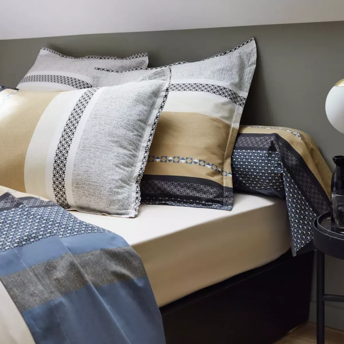 Outlet Federa cuscino a rullo percalle di cotone (L200 cm) Marlow Beige Federe Cuscino Letto