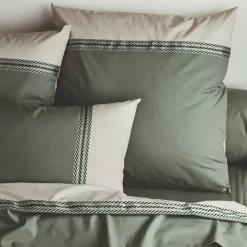 Hot Federa cuscino letto quadrata percalle di cotone (65 x 65 cm) Noa Verde kaki Federe Cuscino Letto
