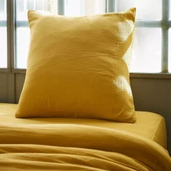 Clearance Federa per cuscino letto quadrata in garza di cotone (80 x 80 cm) Gaia Federe Cuscino Letto