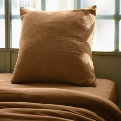 Outlet Federa per cuscino letto quadrata in garza di cotone (80 x 80 cm) Gaïa Federe Cuscino Letto