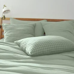 New Federa per cuscino letto rettangolare in garza di cotone (50 x 70 cm) Gaïa Mix Federe Cuscino Letto