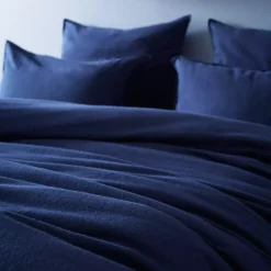 Hot Federa per cuscino quadrata flanella di cotone (80 x 80 cm) Nina Blu navy Federe Cuscino Letto