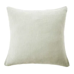 New Federa per cuscino quadrata in garza di cotone (60 x 60 cm) Gaïa a righe Verde eucalipto Federe Cuscino Letto