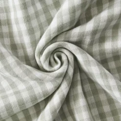 New Federa per cuscino quadrata in garza di cotone (60 x 60 cm) Gaïa vichy Verde eucalipto Federe Cuscino Letto