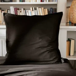 Hot Federa per cuscino quadrata in percalle di cotone (80 x 80 cm) Cali Nera Federe Cuscino Letto