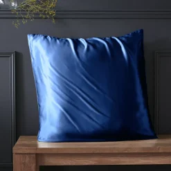 Discount Federa per cuscino quadrata in seta di gelso (80 x 80 cm) Mizuki Blu marino Federe Cuscino Letto