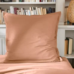 Online Federa per cuscino quadrata percalle di cotone (80 x 80 cm) Cali Corallo Federe Cuscino Letto