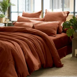 New Federa per cuscino quadrato garza di cotone (80 x 80 cm) Gaïa Federe Cuscino Letto