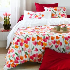 Clearance Federa per cuscino rettangolare in percalle (50 x 70 cm) Tulipa Federe Cuscino Letto
