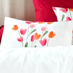 Clearance Federa per cuscino rettangolare in percalle (50 x 70 cm) Tulipa Federe Cuscino Letto