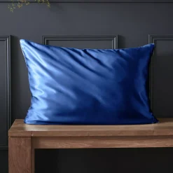 Discount Federa per cuscino rettangolare in seta di gelso (50 x 80 cm) Mizuki Blu marino Federe Cuscino Letto