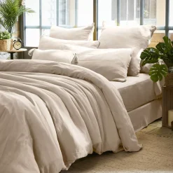 Federa quadrata garza di cotone (60 x 60 cm) Gaïa pampa Federe Cuscino Letto