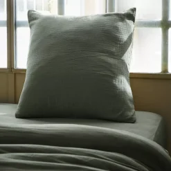 Hot Federa quadrata garza di cotone (60 x 60 cm) Gaïa Federe Cuscino Letto