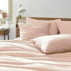 New Federa quadrata garza di cotone (60 x 60 cm) Gaïa Mix Federe Cuscino Letto