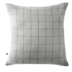 New Federa quadrata garza di cotone (60 cm) Gaïa Match Grigio nuvola Federe Cuscino Letto